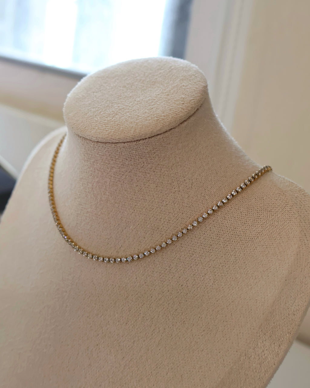 Gold Tennis Chain Necklace