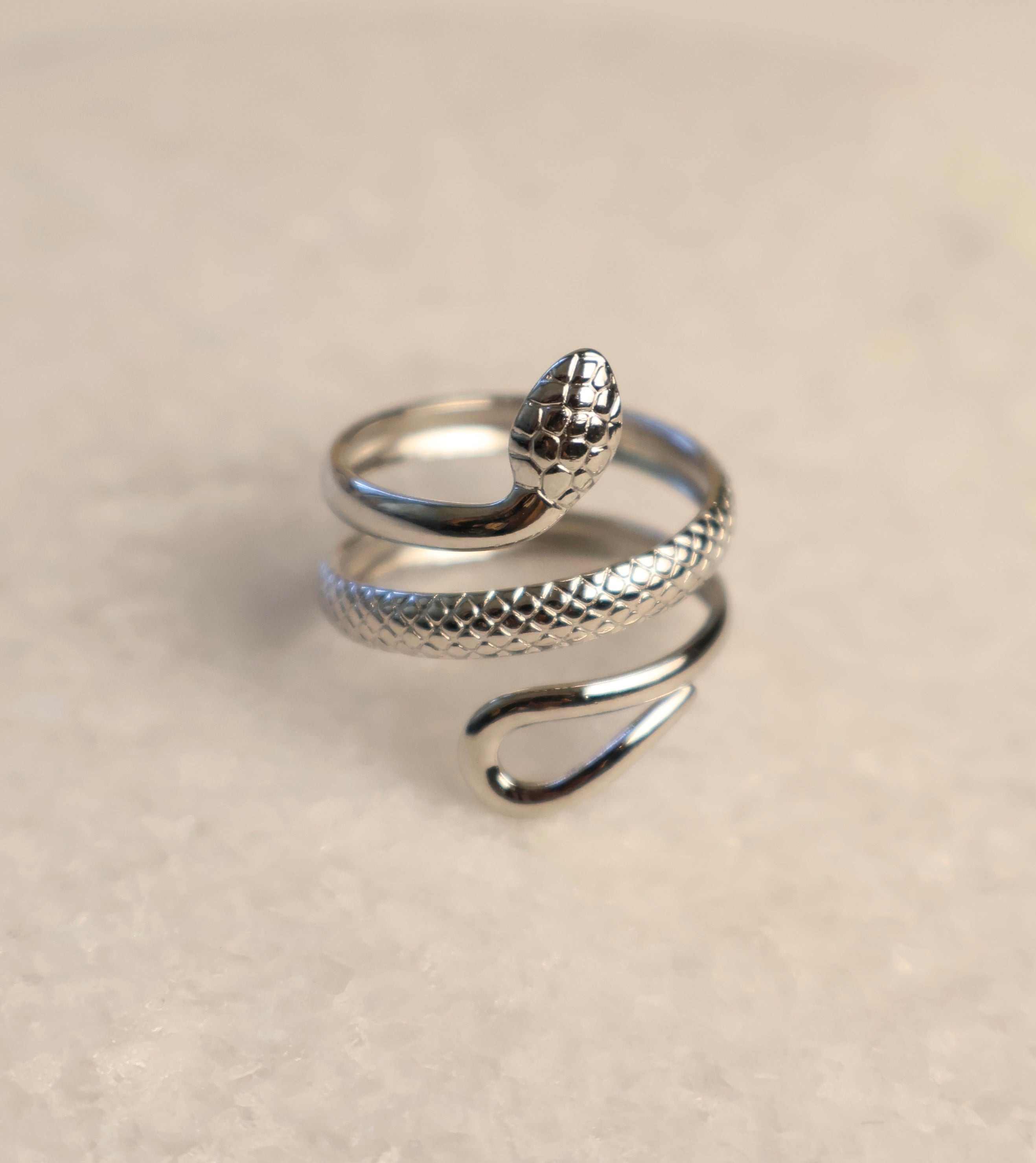 Silver Snake cz ring