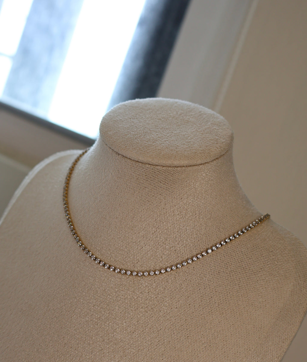 Gold Tennis Chain Necklace