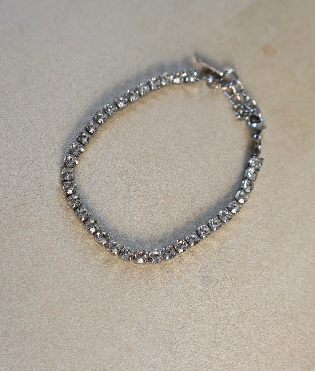 Tennis Chain Silver Bracelet