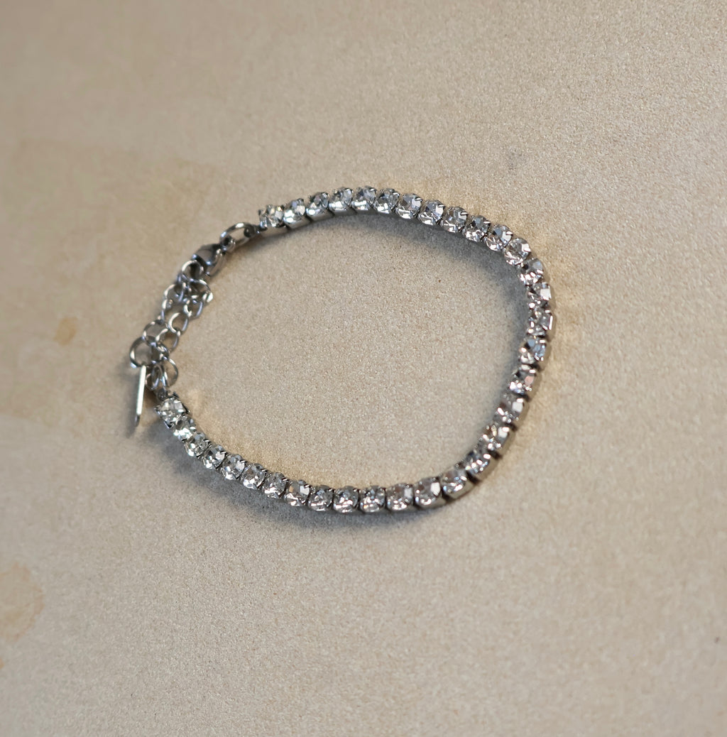 Tennis Chain Silver Bracelet