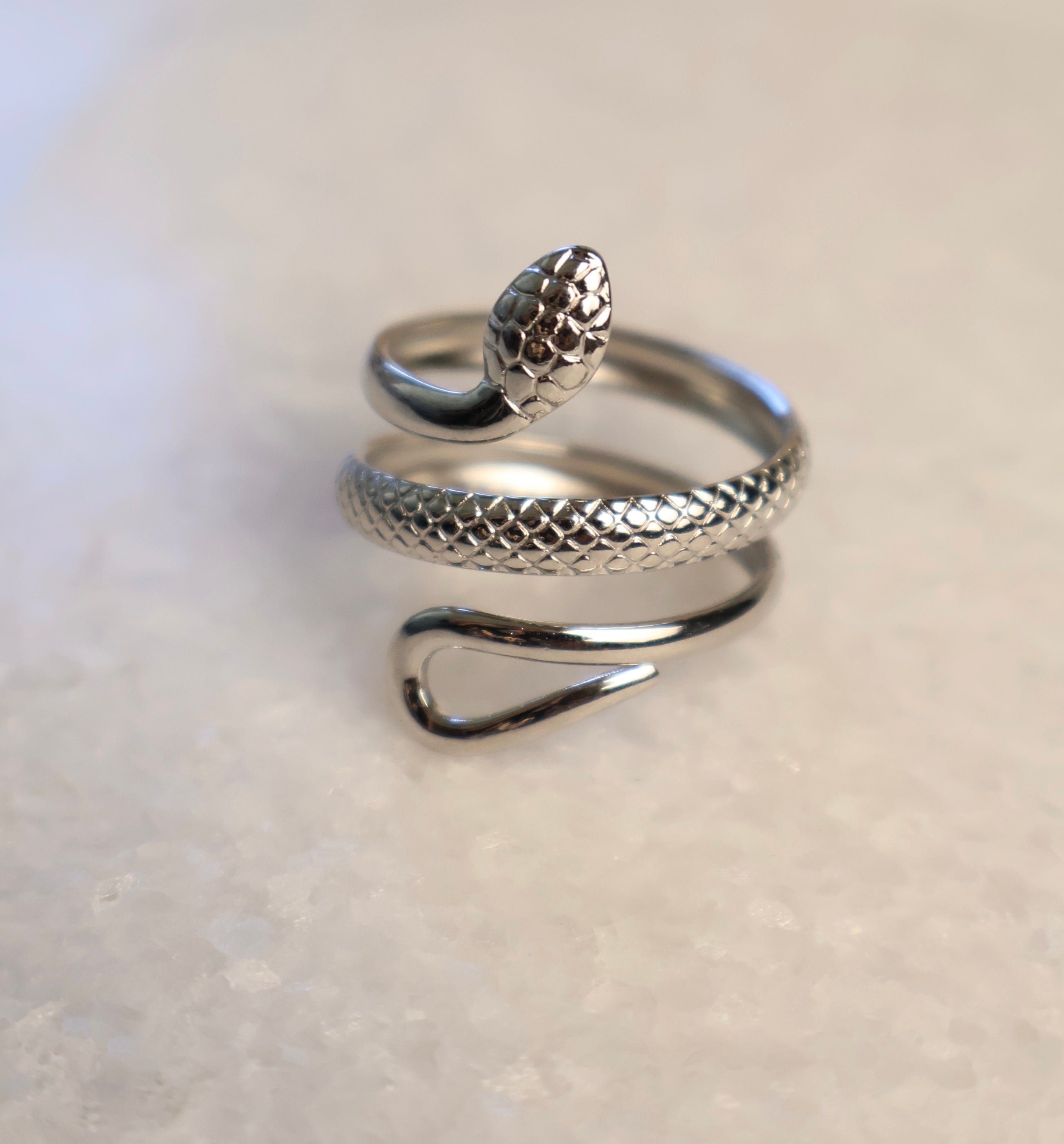 Silver Snake cz ring