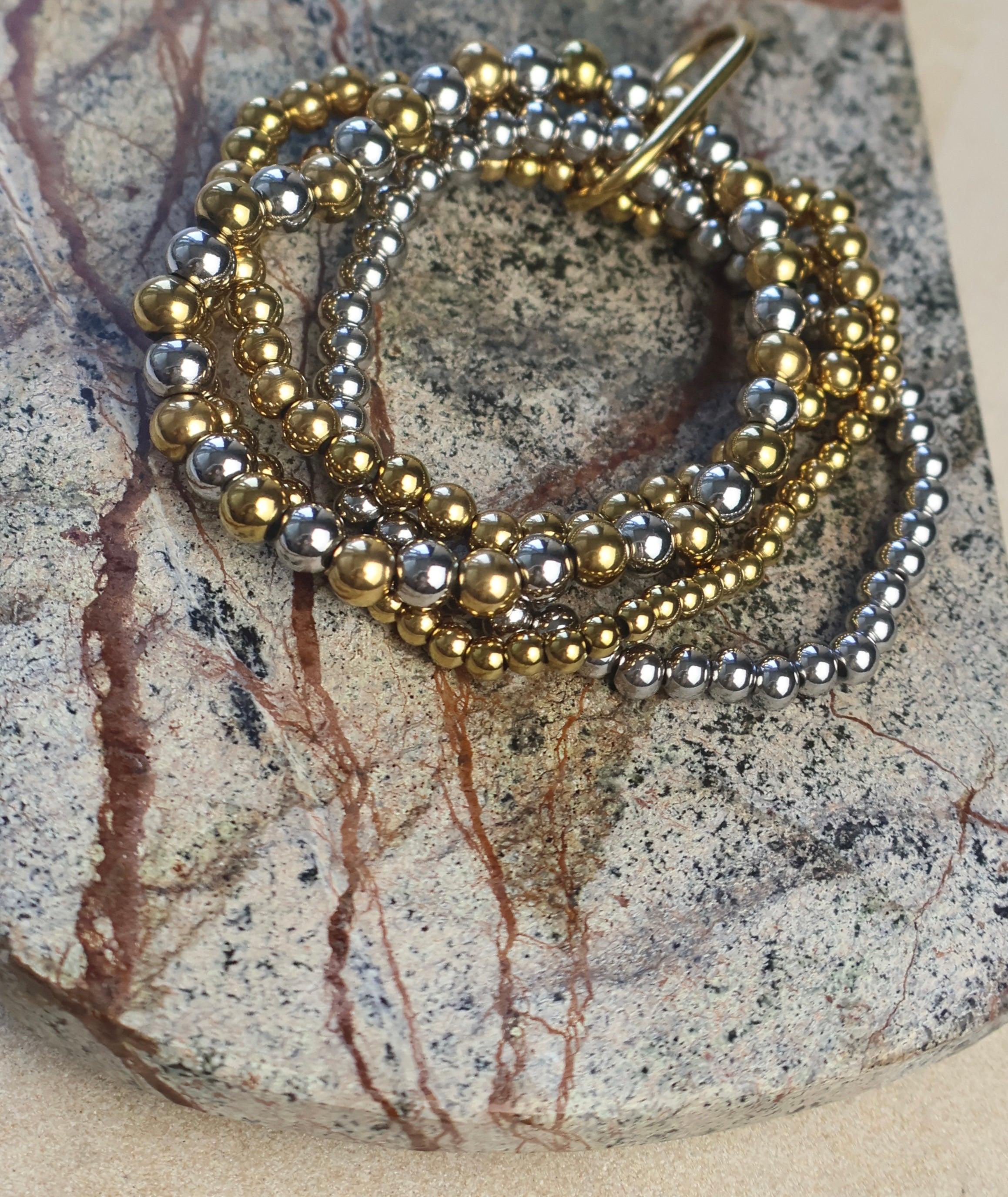 Gold & Silver Beaded Bracelet