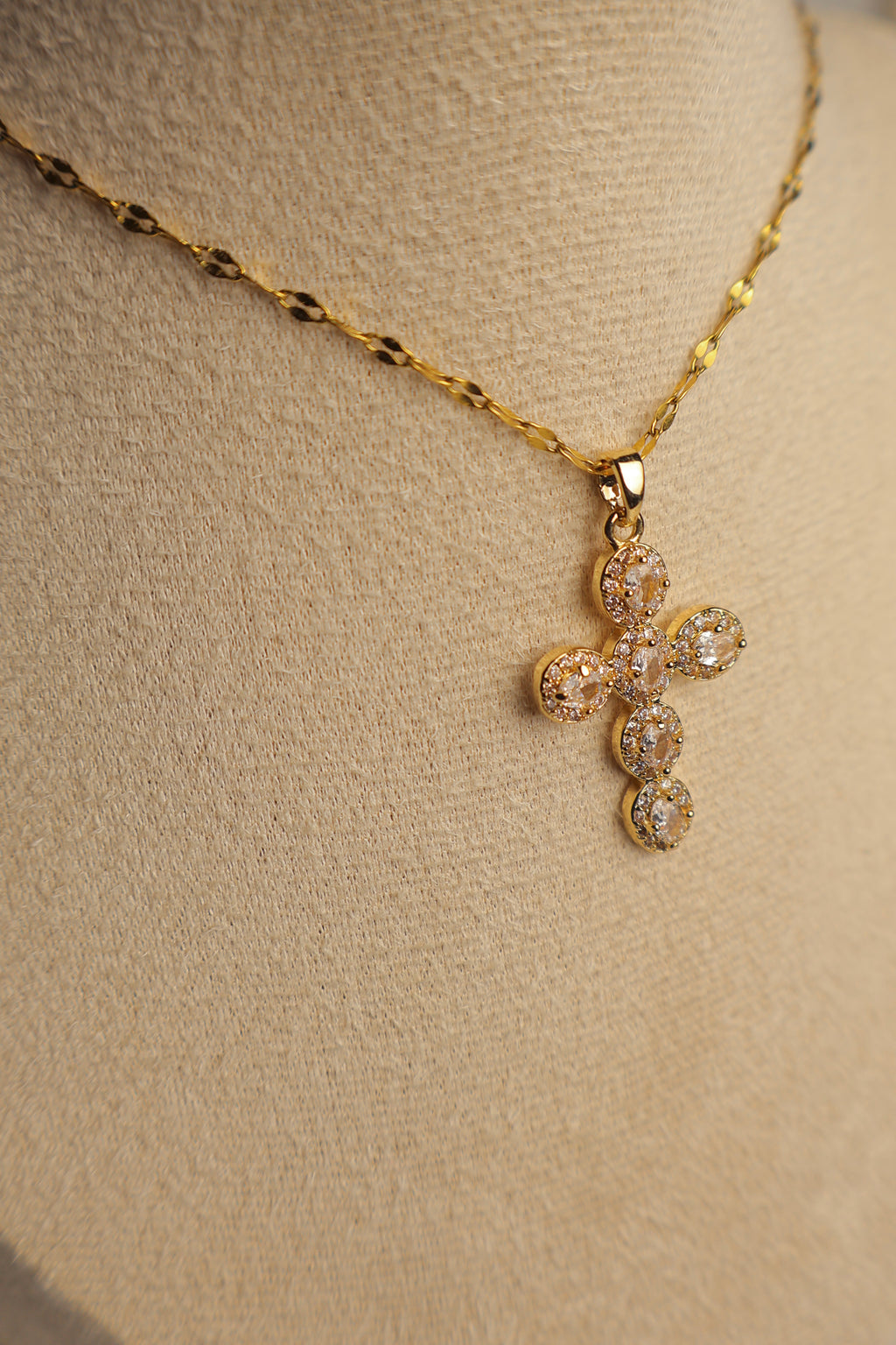 Dainty Oval Cross