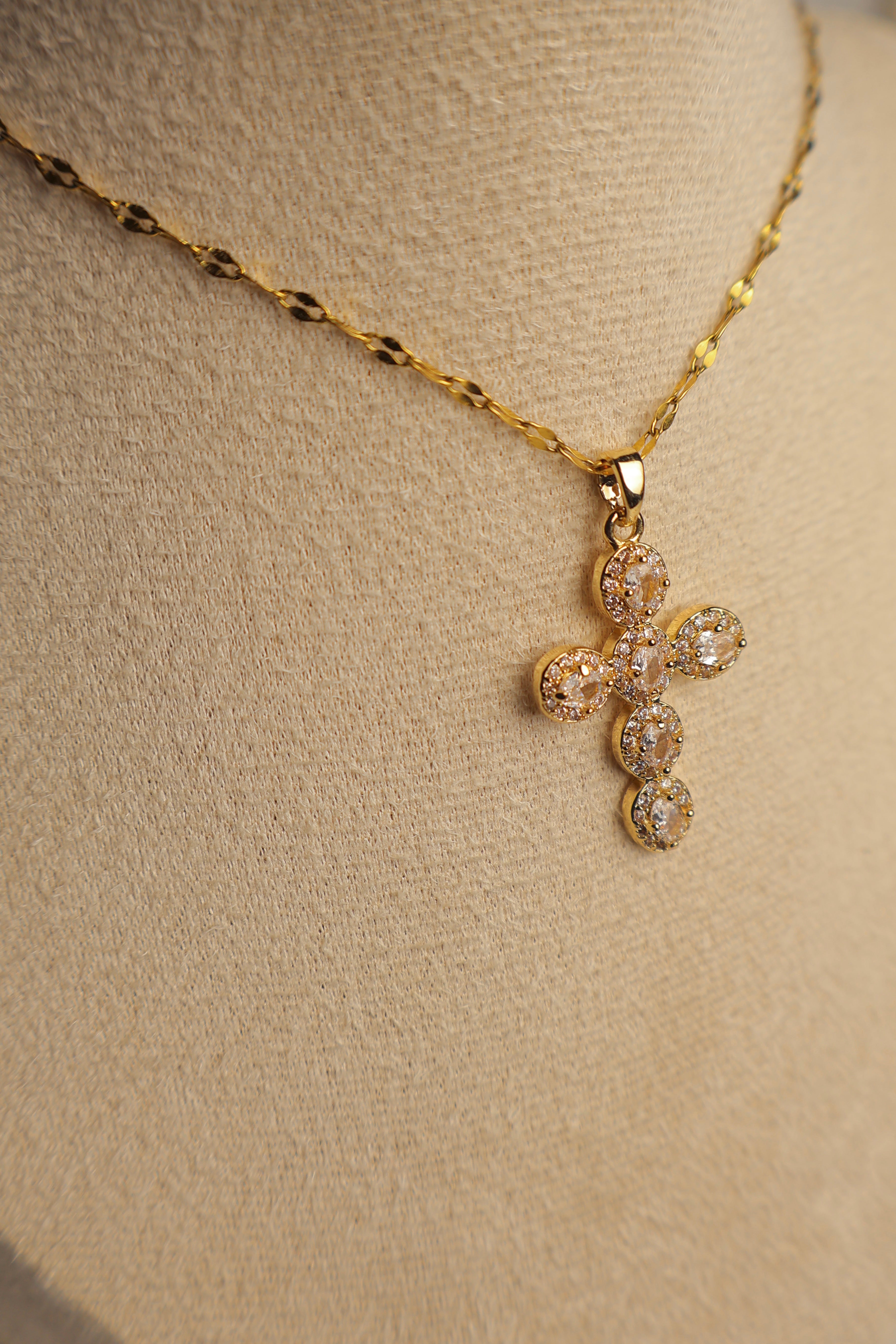 Dainty Oval Cross